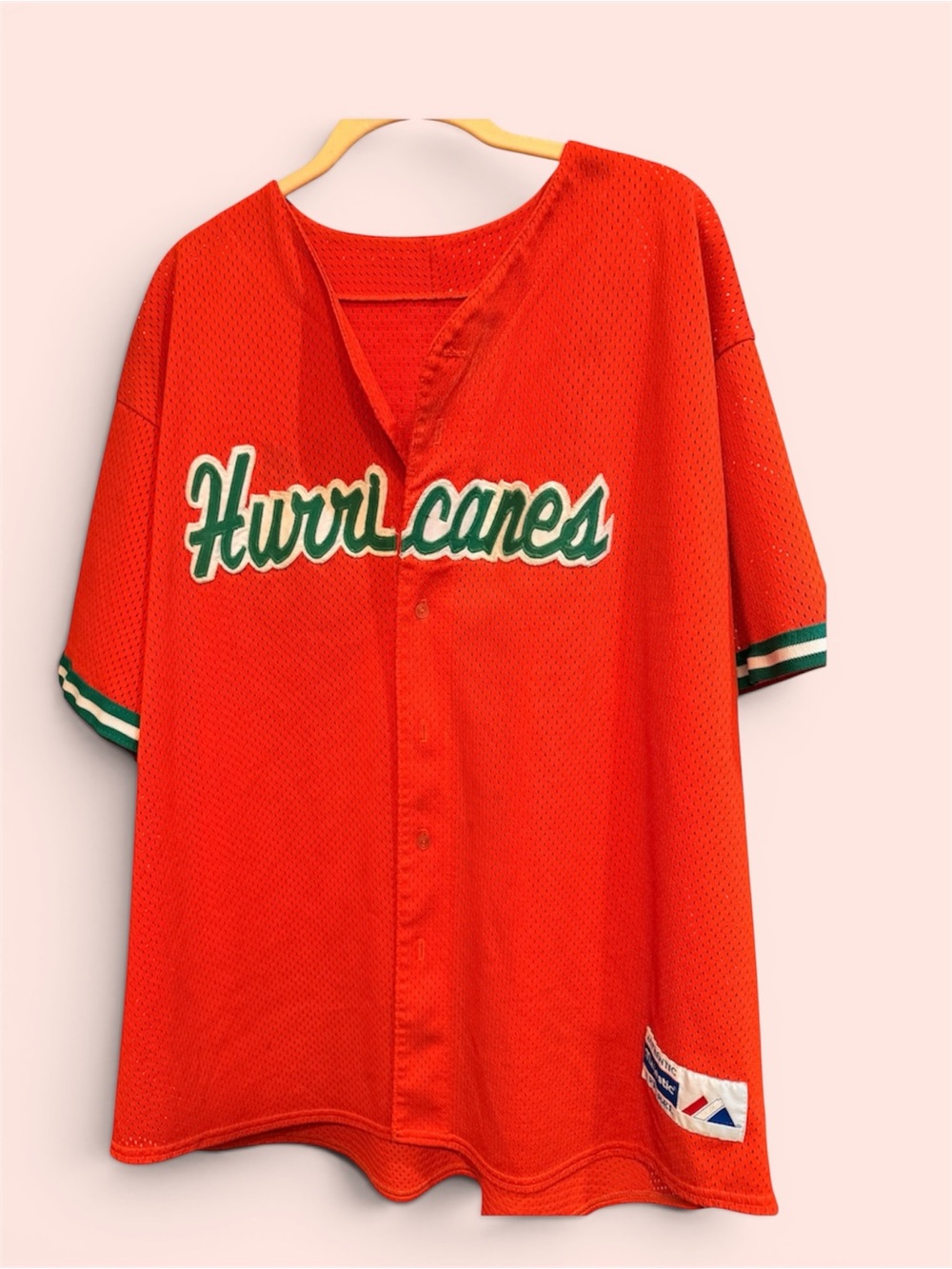 Majestic Vintage Orange Miami Hurricanes Button-Up Jersey